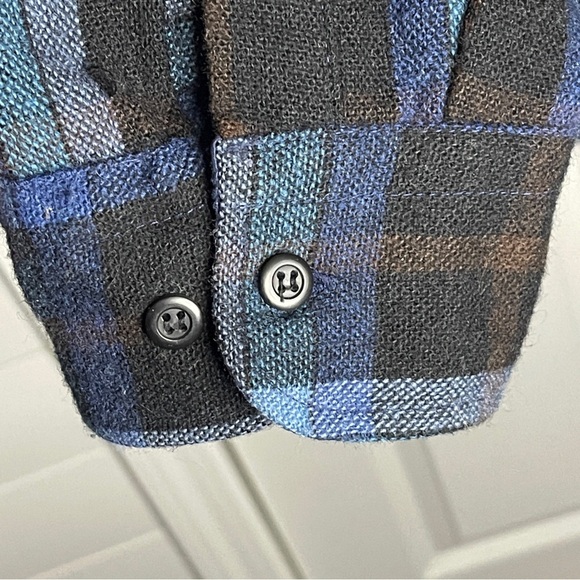 Vintage Sears Roebuck Wool Blend Blue Plaid Shirt  Chore Jacket Size XL Work - Picture 5 of 5